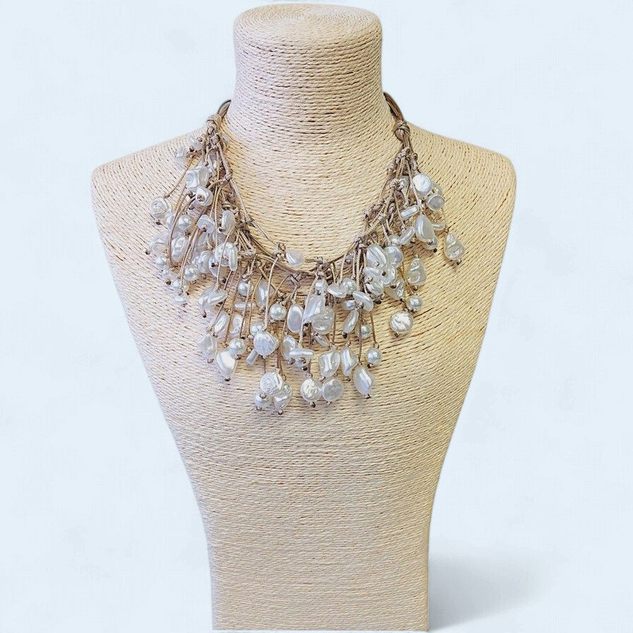boho pearl necklace