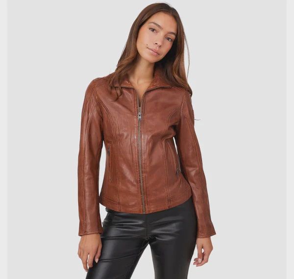 LEATHER JACKET, ITEM: JOLAH WHISKEY, Size: 5/6