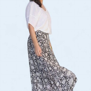 Block Printed Tiered Skirt