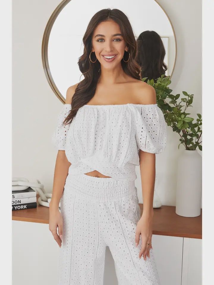 Eyelet Top, Size: S
