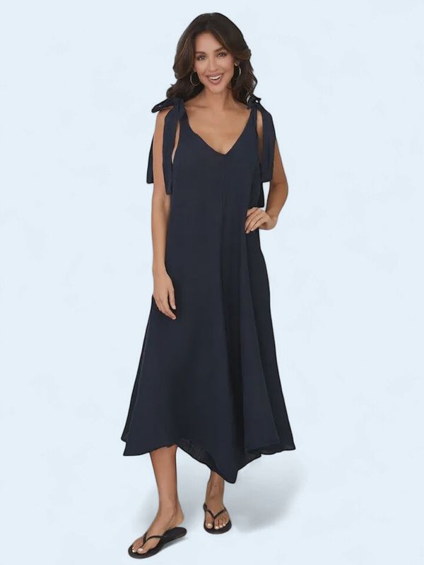 Linen Tie Shoulder Jumpsuit