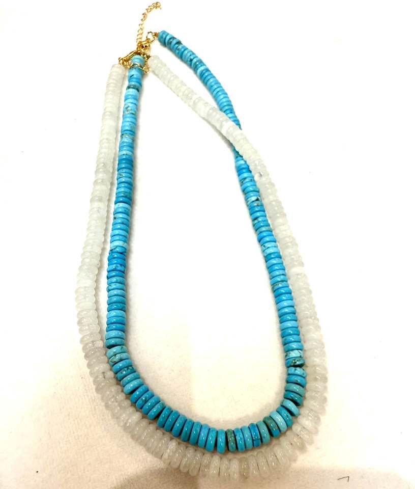 Stone Choker (Various), ITEM: FLAT ROUND, Material: TURQ