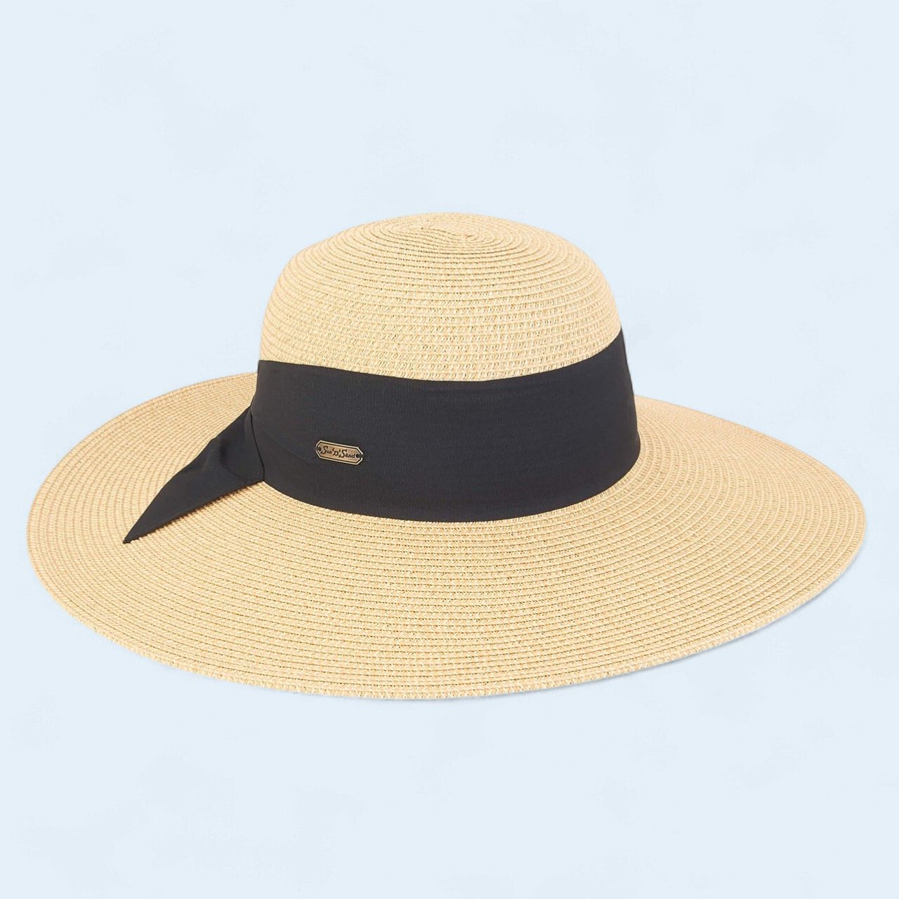 Wide Brim Hat with Black Ribbon UPF50+