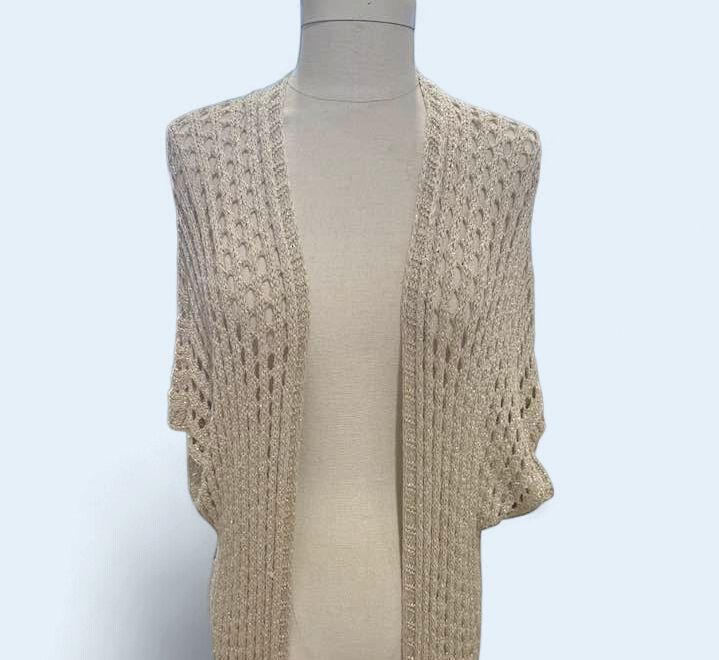 Gold Crochet Cardi  OS