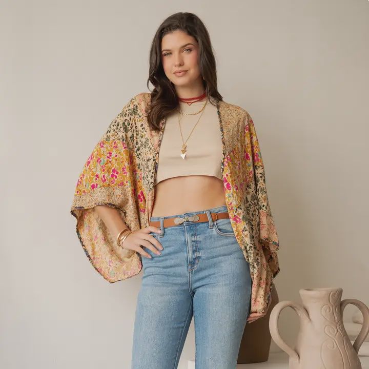 Floral Boho Shrug, Size: S