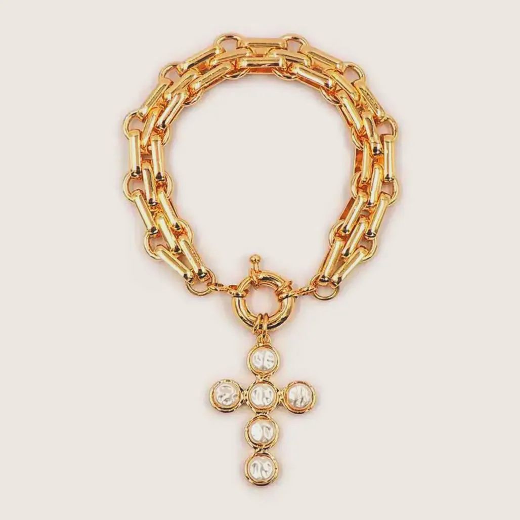 Pearl Cross Bracelet