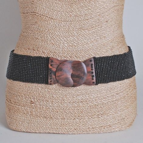Bali Glass Bead Belt  OS, Colour: BLACK