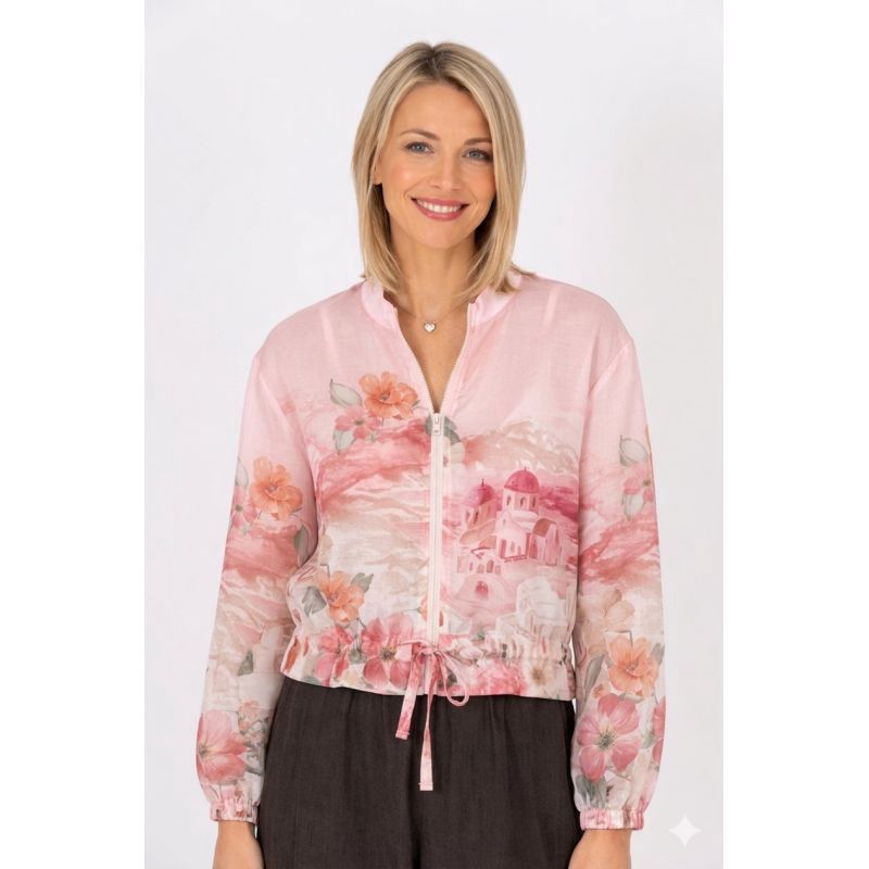 Watercolor Village Jacket OS