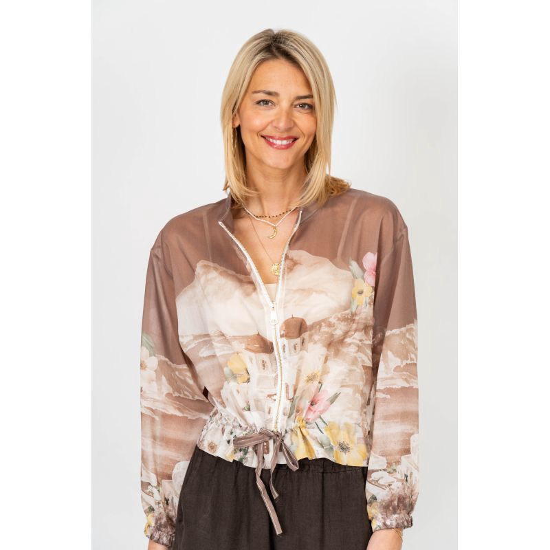 Watercolor Village Jacket OS, Colour: BEIGE