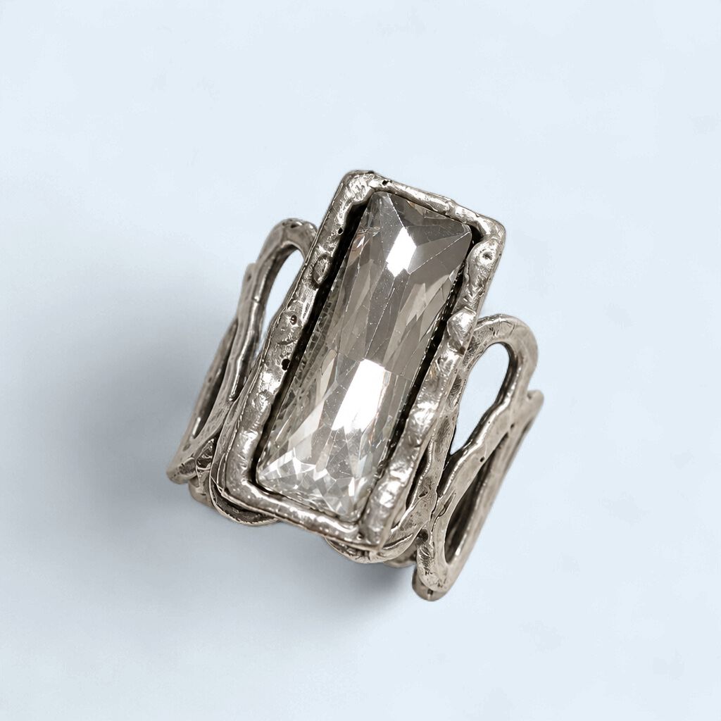 Pewter Ring Crystal
