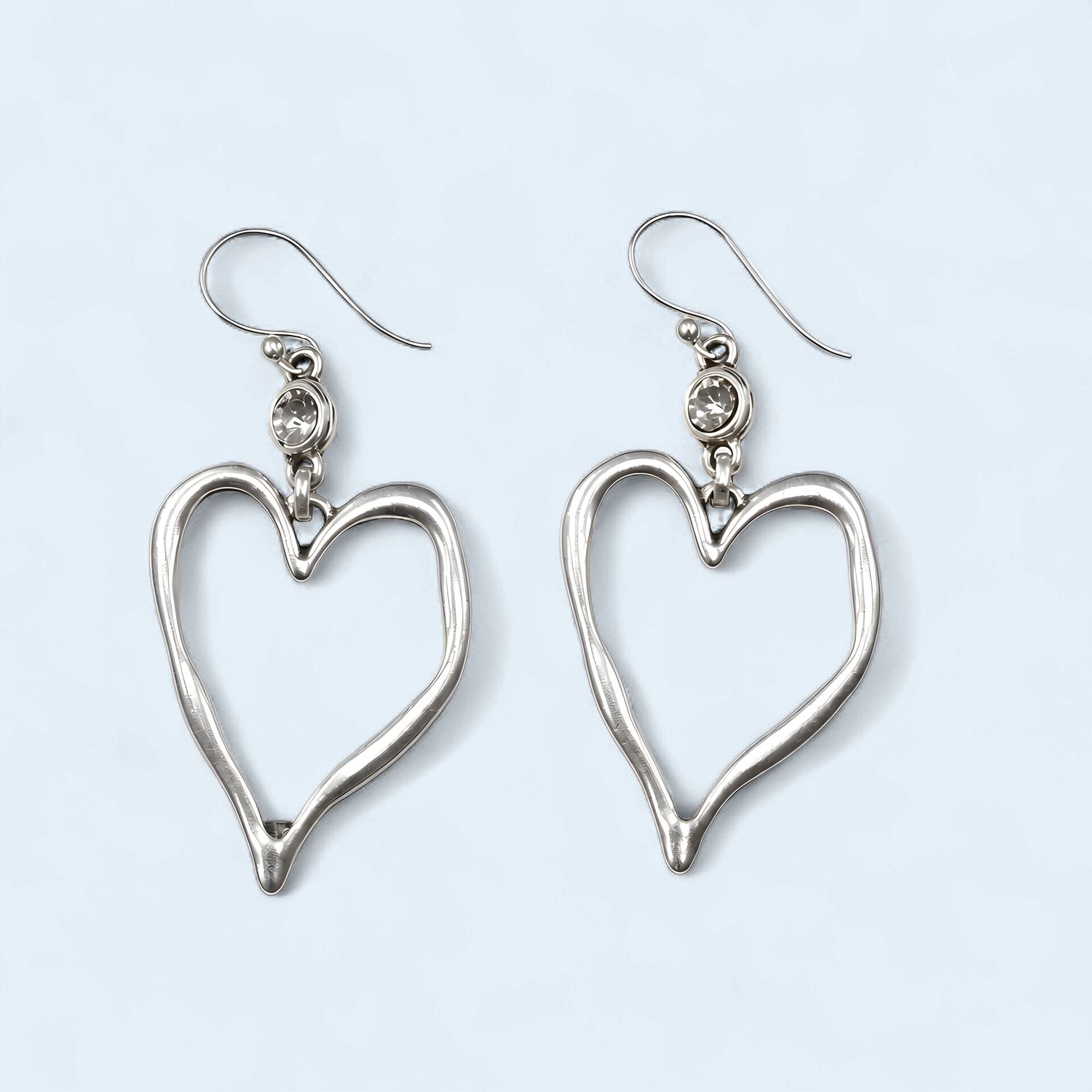 Big Heart Pewter Earrings