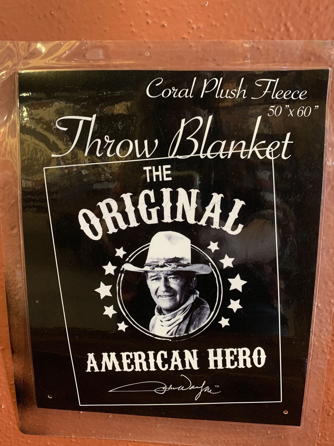 Plush Fleece Throw Blanket 50&quot;x60&quot;, Style: John Wayne &quot;The Original American Hero&quot;