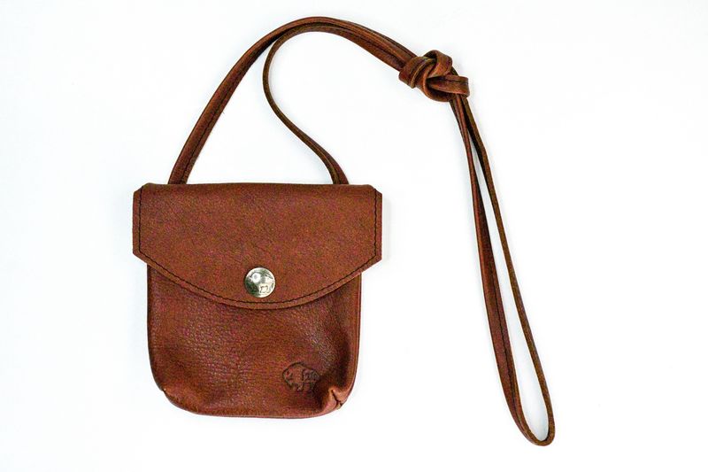 Buffalo Leather with Buffalo Nickel Clasp Crossbody Purse