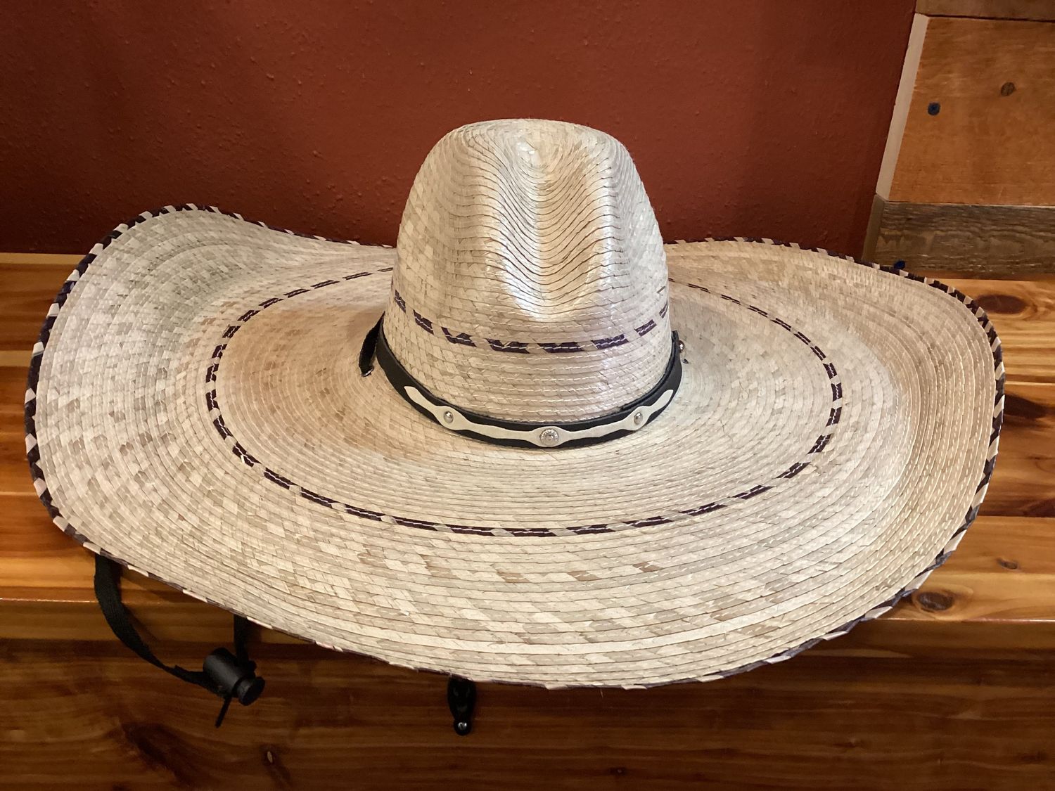 Sun Blocker Straw Hat, Color: Dark Brim