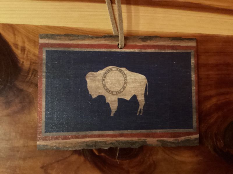 Wooden Wyoming State Flag Ornament