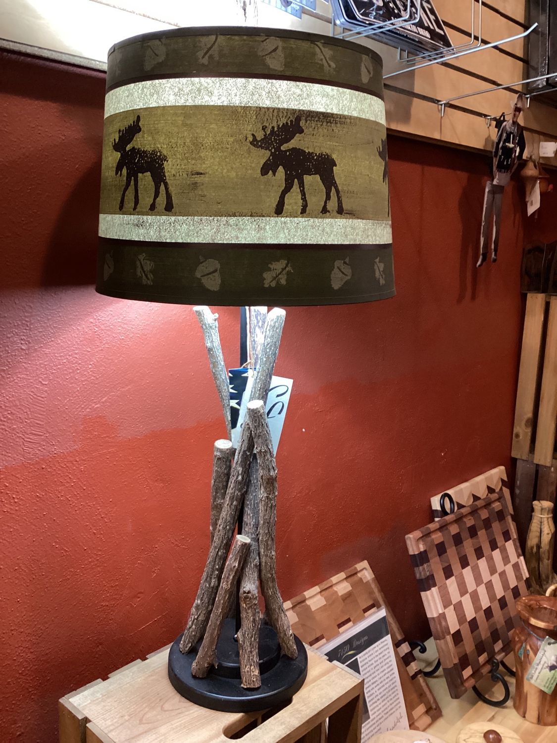 Table Lamps, Style: Stick with Moose Shade
