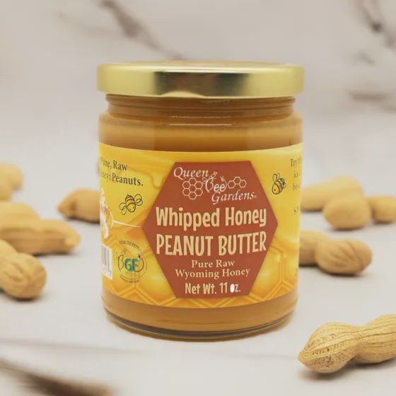 Queen Bee Whipped Honey Jar, Flavor: Peanut Butter