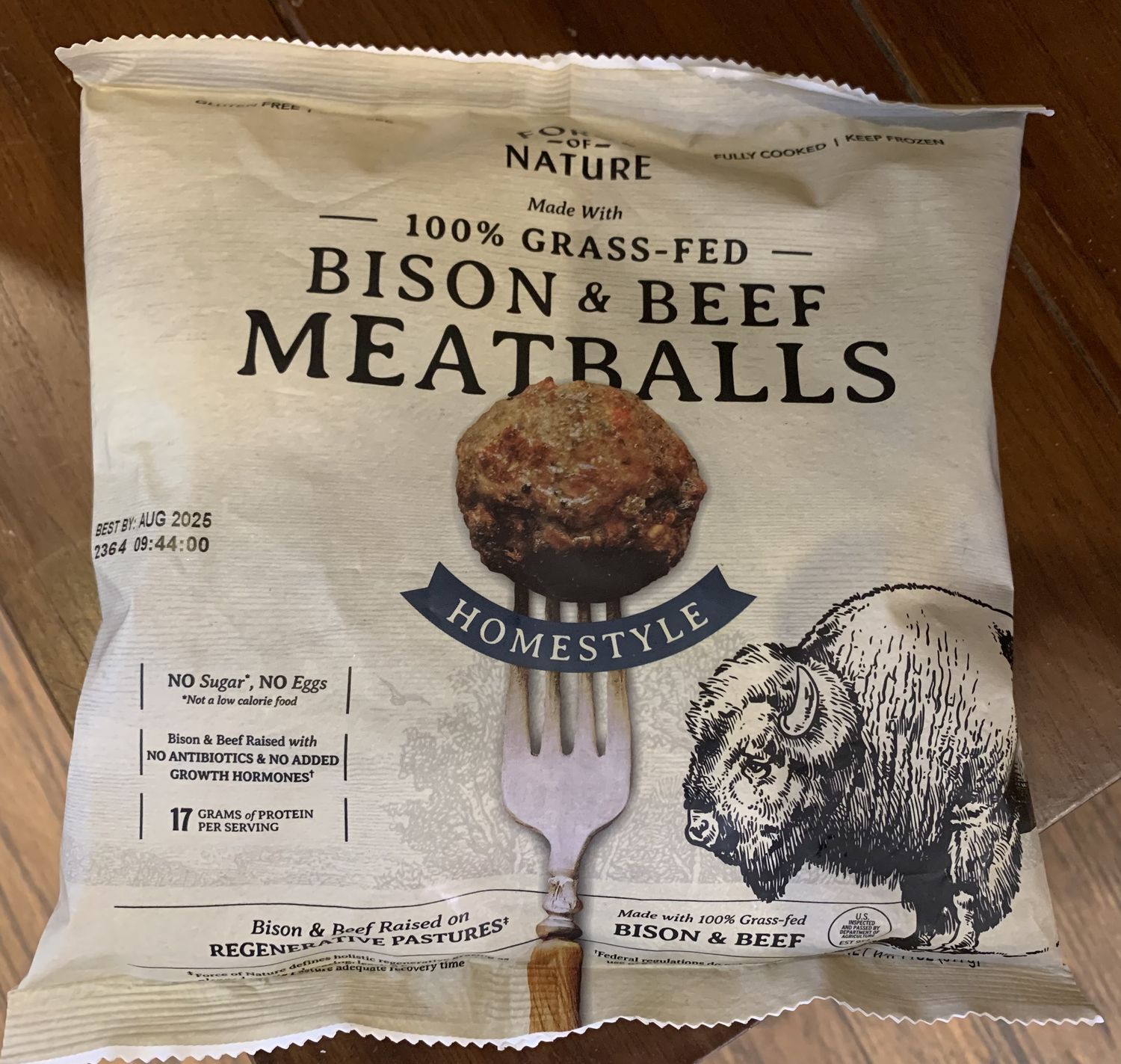 Frozen Wild Game Meat, Flavor: Bison &amp; Beef Homestyle Meatballs (14oz)