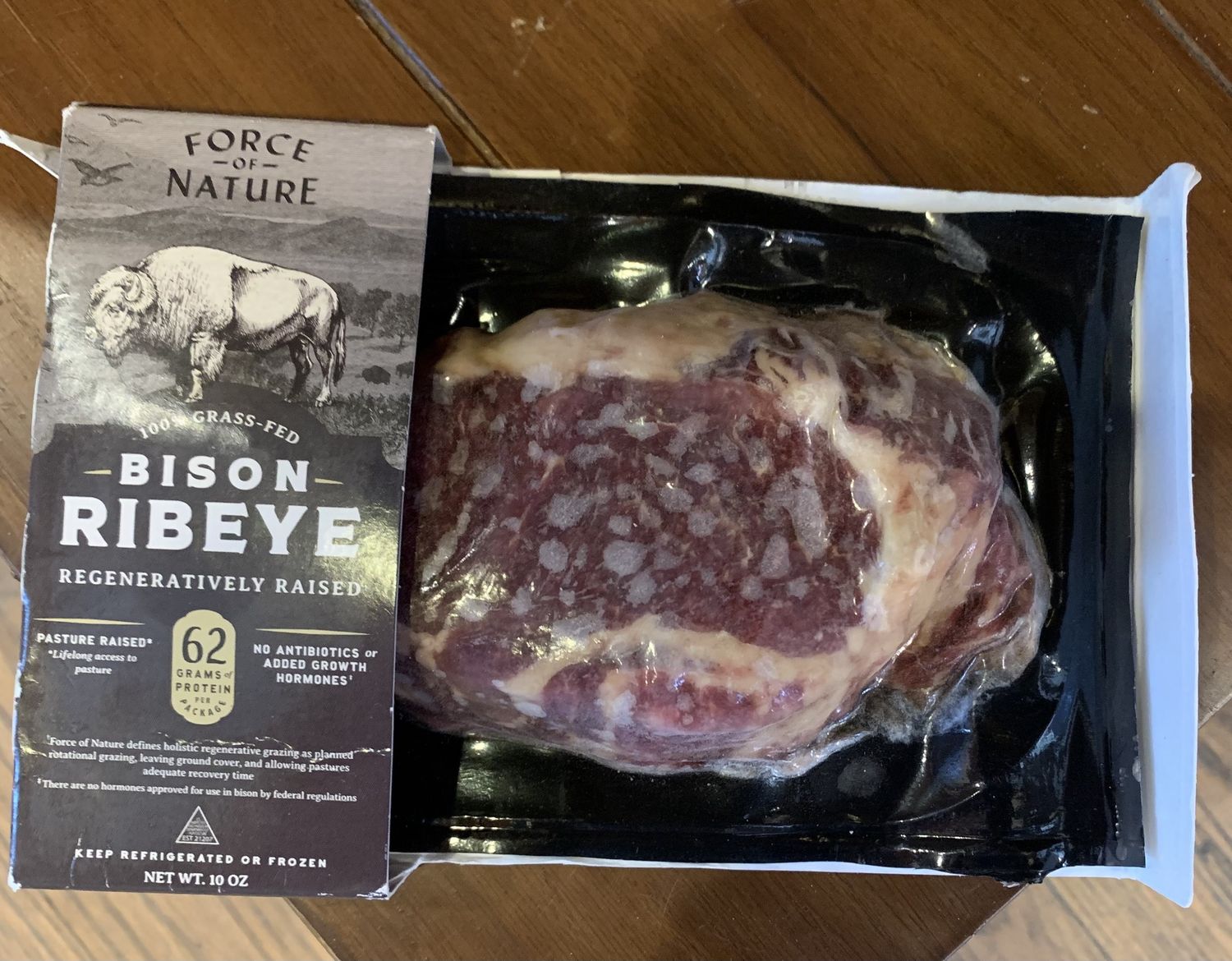 Frozen Wild Game Meat, Flavor: Bison Ribeye Steak