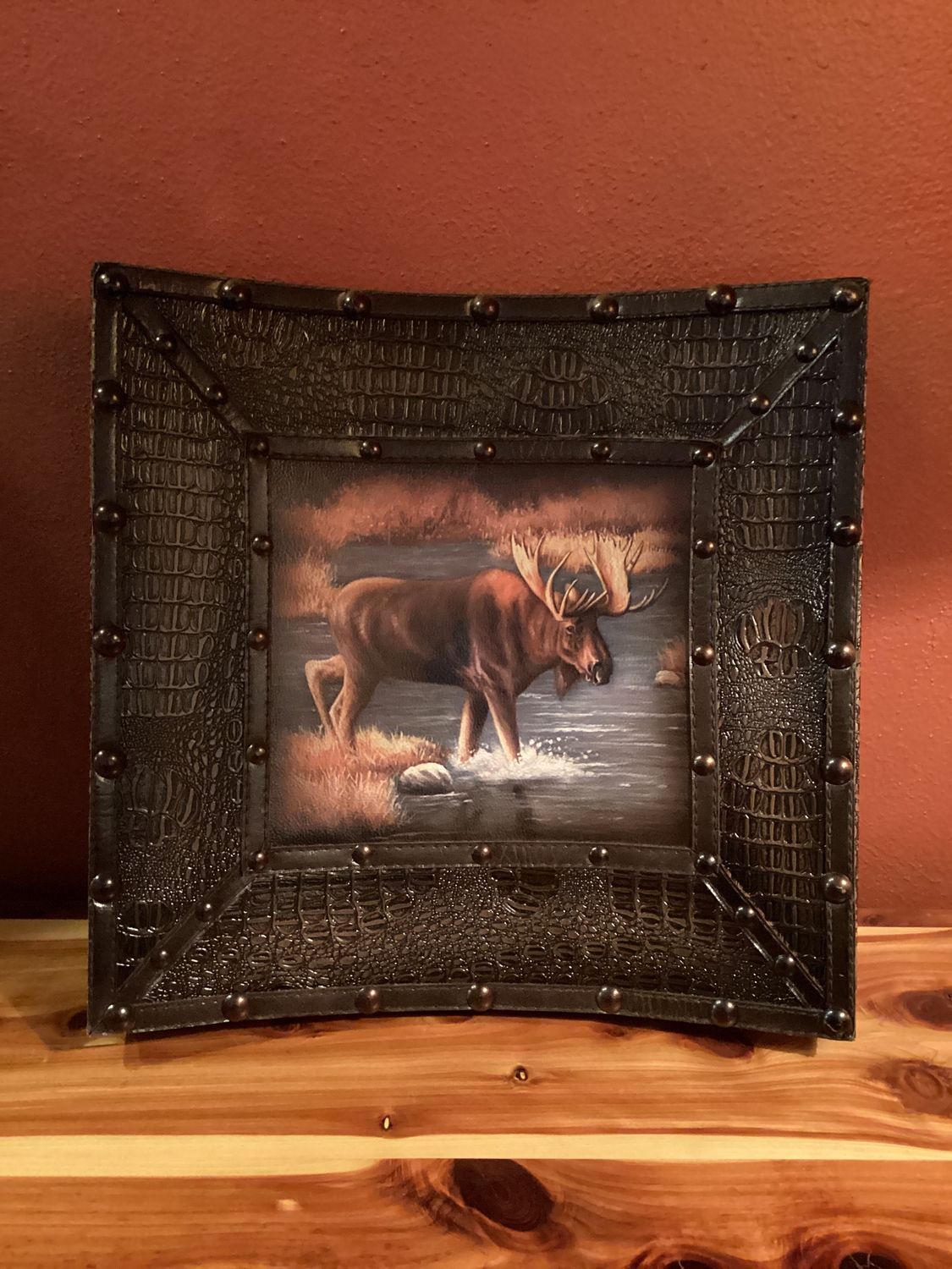 Moose on Faux Gator Frame
