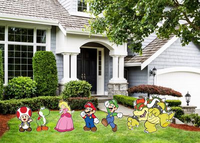 Super Mario Brothers Cartoon Yard Signs