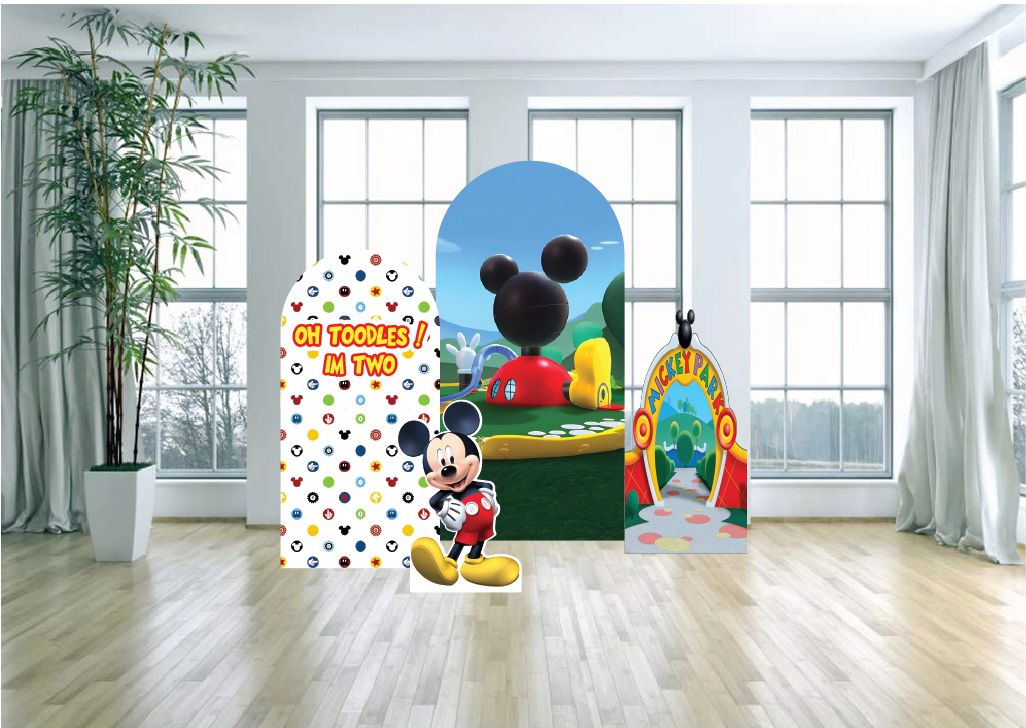 Mickey Mouse Clubhouse Birthday Arch Backdrop