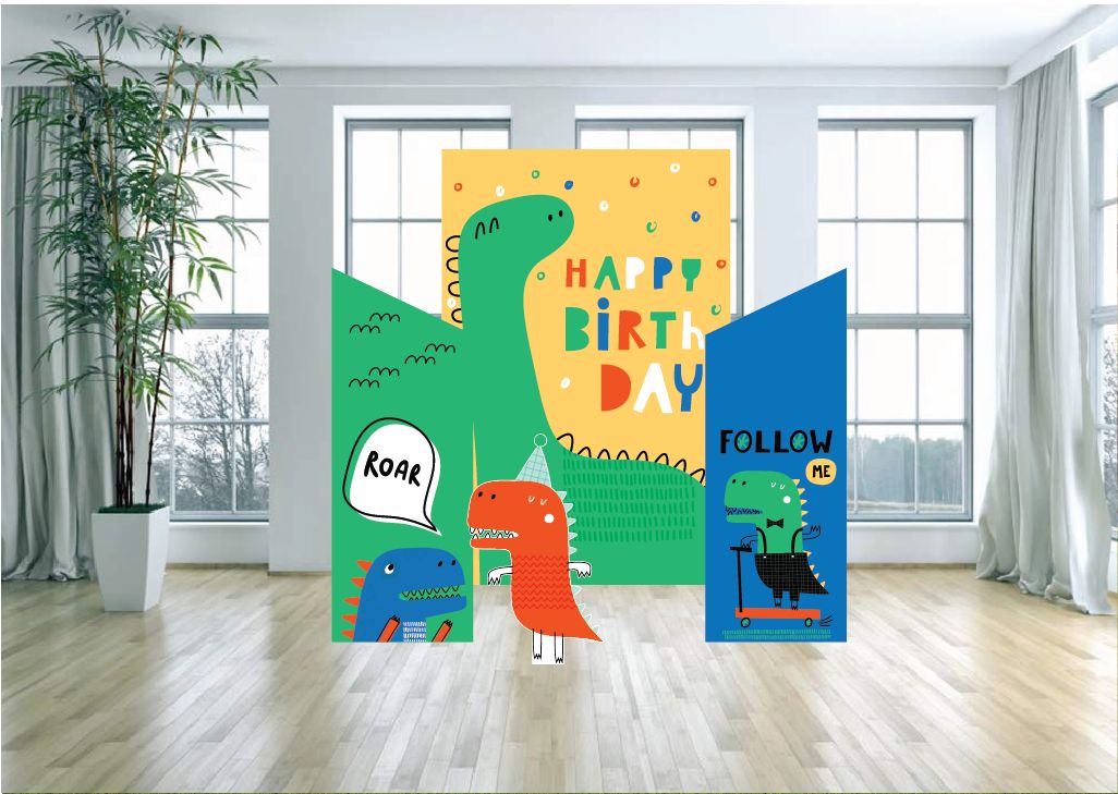 Cute Cartoon Dinosaur Arch Backdrop