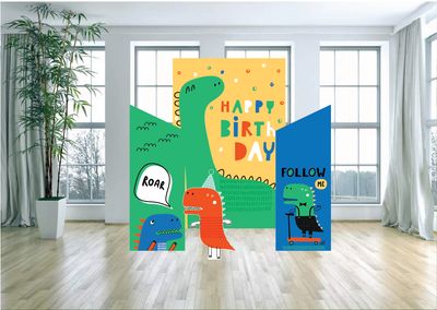 Cute Cartoon Dinosaur Arch Backdrop