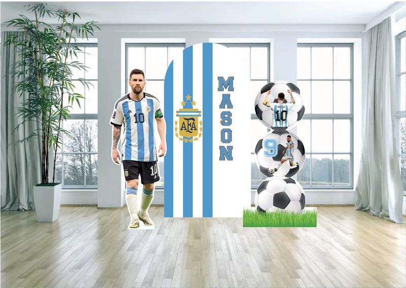 Lionel Messi Argentina AFA Soccer  Arch Backdrop