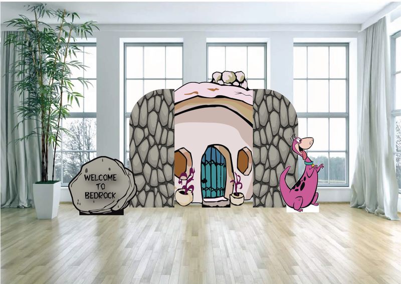 Flintstones Bedrock House Themed Arch Backdrop