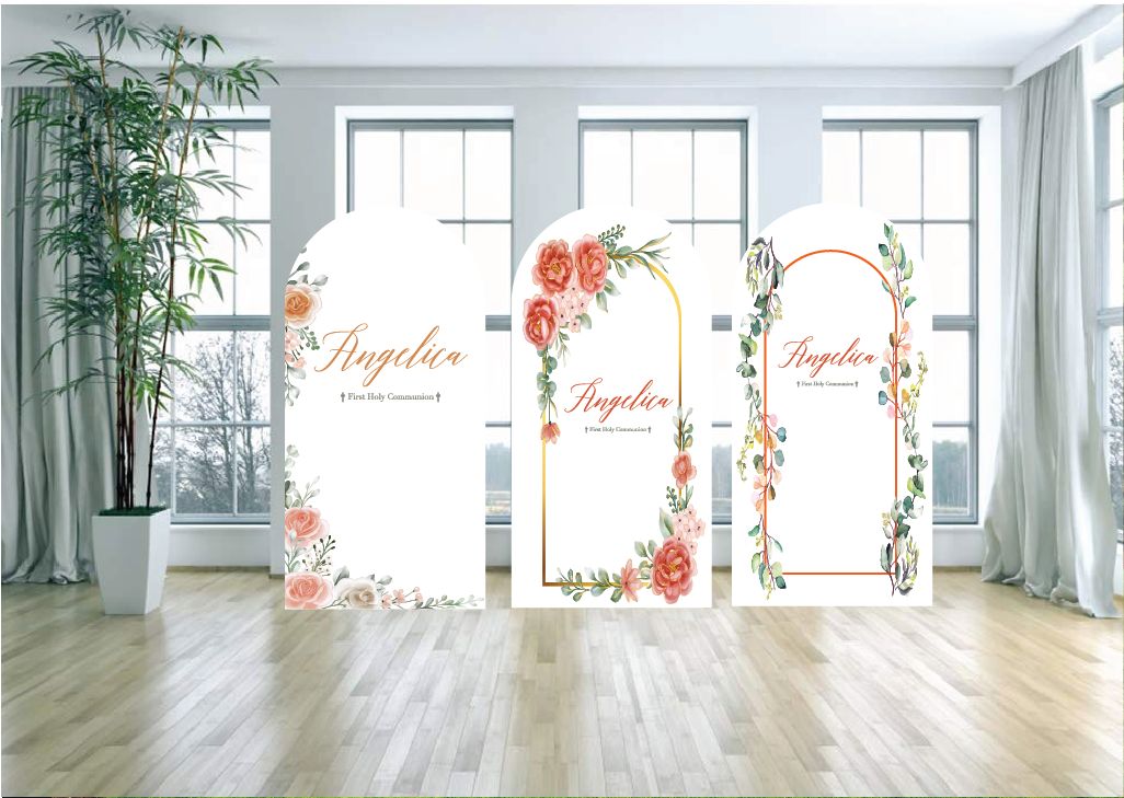 Floral Pattern Themed Arch Backdrop