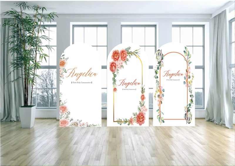 Floral Pattern Themed Arch Backdrop