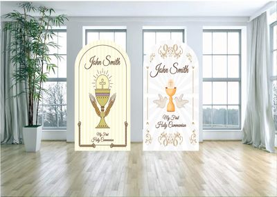 Neutral First Holy Communion Themed Arch Backdrop