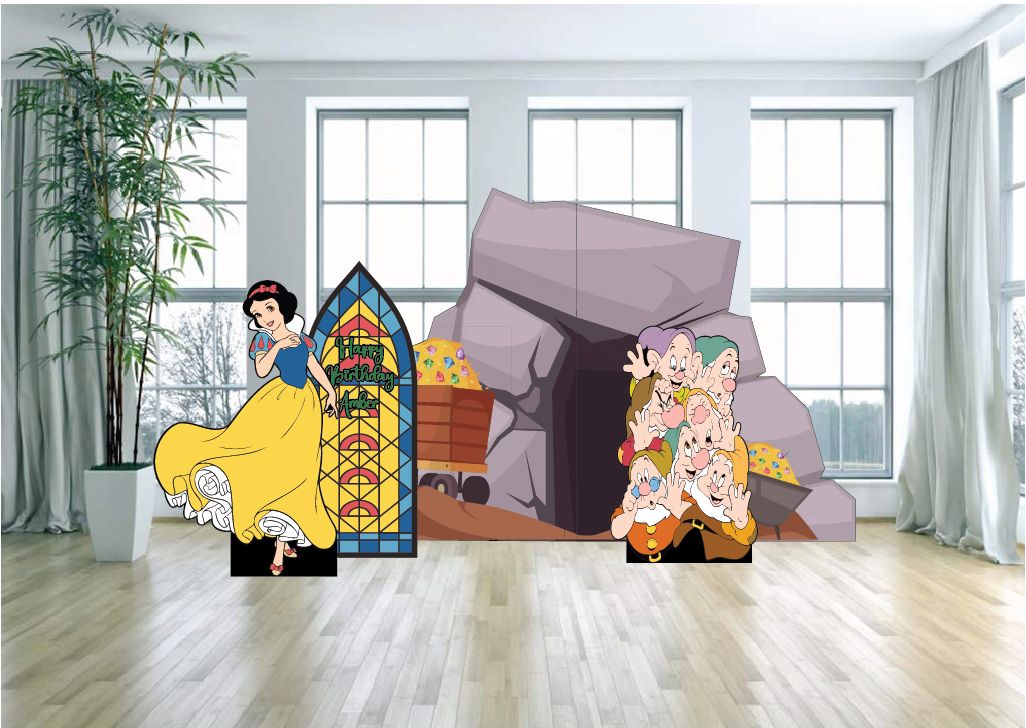 Snow White Mine 7 Dwarves Themed Party Arch Backdrop