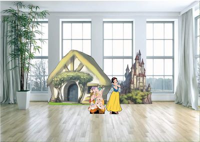 Snow White Castle 7 Dwarves Themed Party Arch Backdrop
