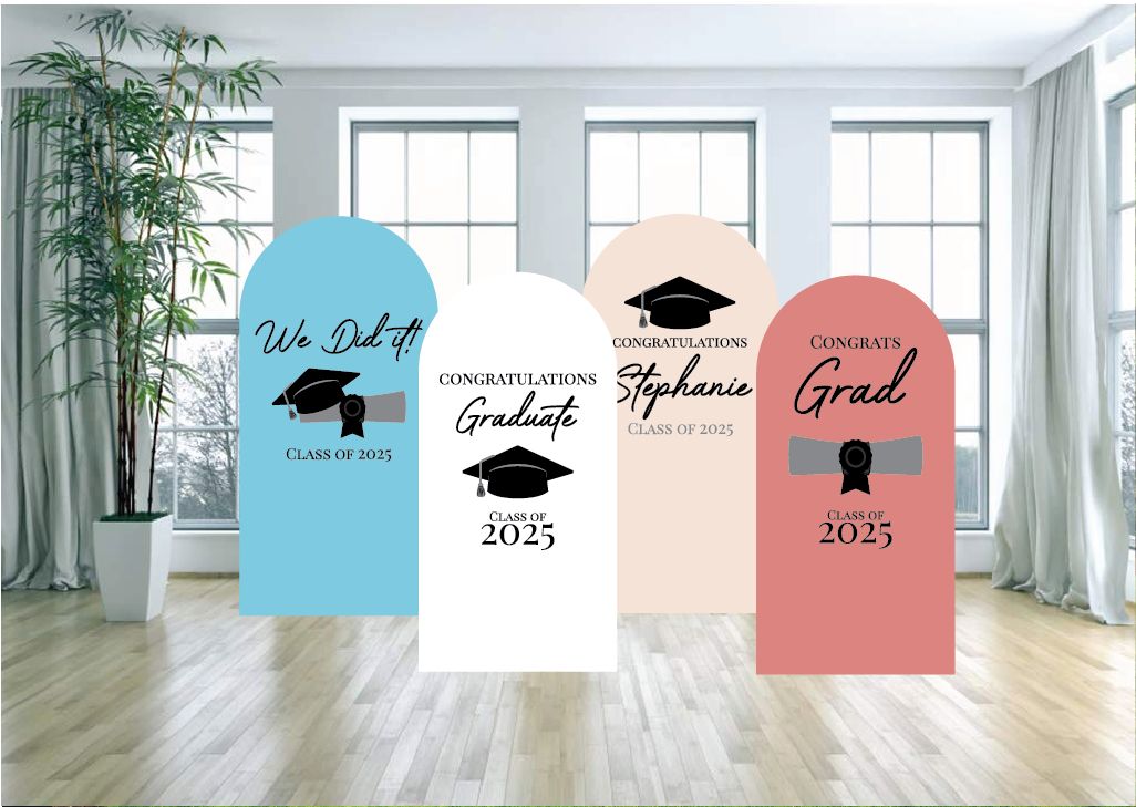 Simple Graduation Themed Arch Backdrop