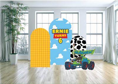 Toy Story Patterns Themed Arch Backdrop