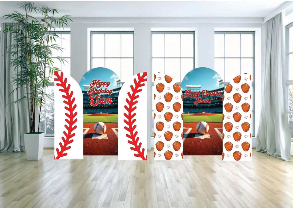Baseball Arch Backdrop Set