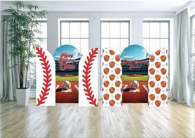 Baseball Arch Backdrop Set