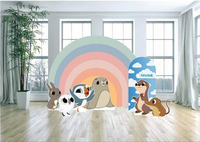 Puffin Rock Themed Arch Backdrop