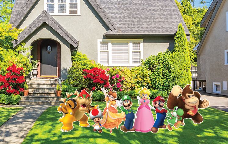 Super Mario Video Game Version Yard Sign Cut Outs
