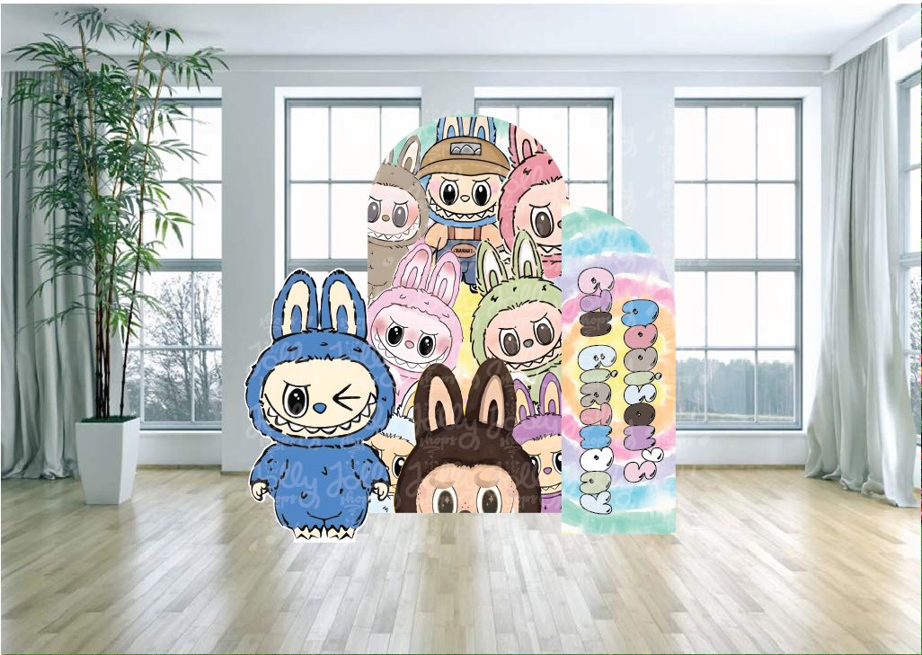 The Monsters Labubu Party Arch Backdrop