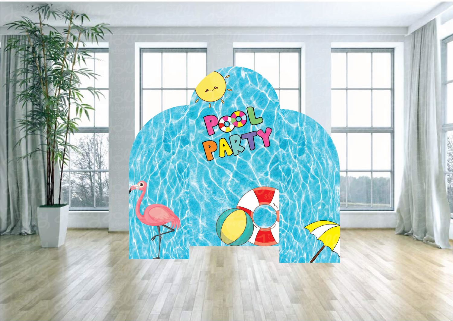 Pool Party Arch Backdrop