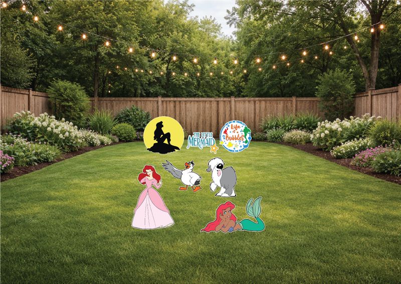 The Little Mermaid Additional Characters Yard Sign