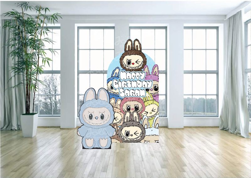 Labubu The Monsters Party Arch Backdrop
