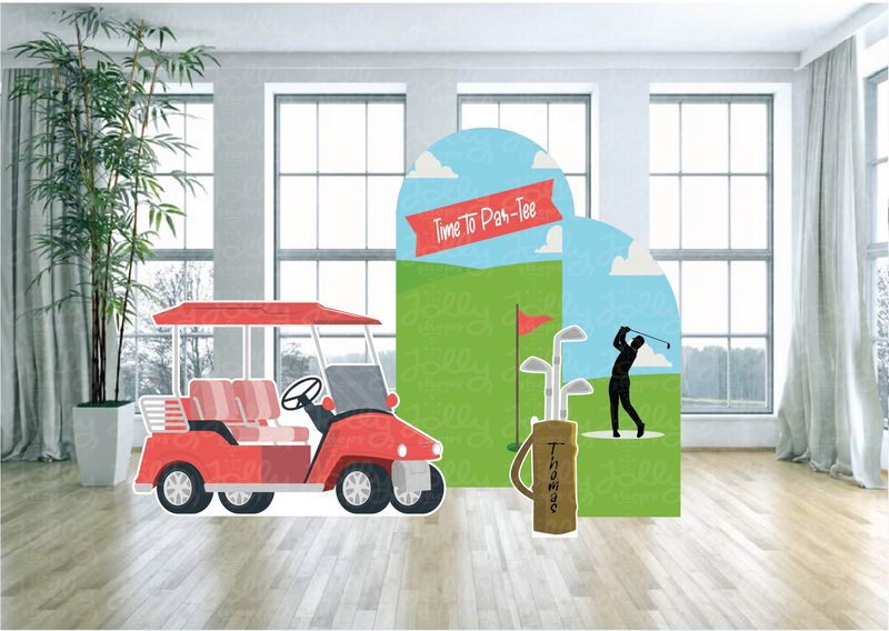 Golf Party Arch Backdrop