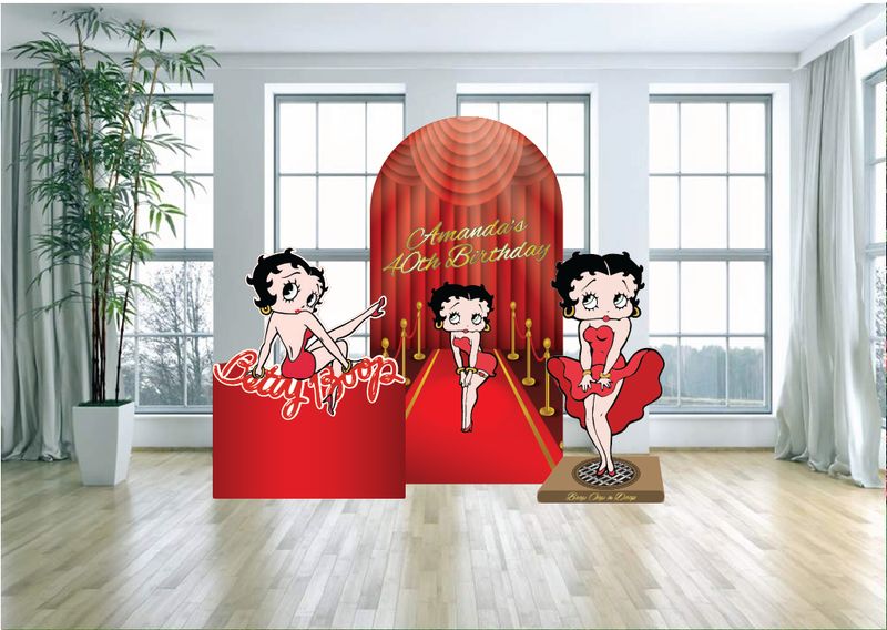 Betty Boop Glam Props Party Arch Backdrop