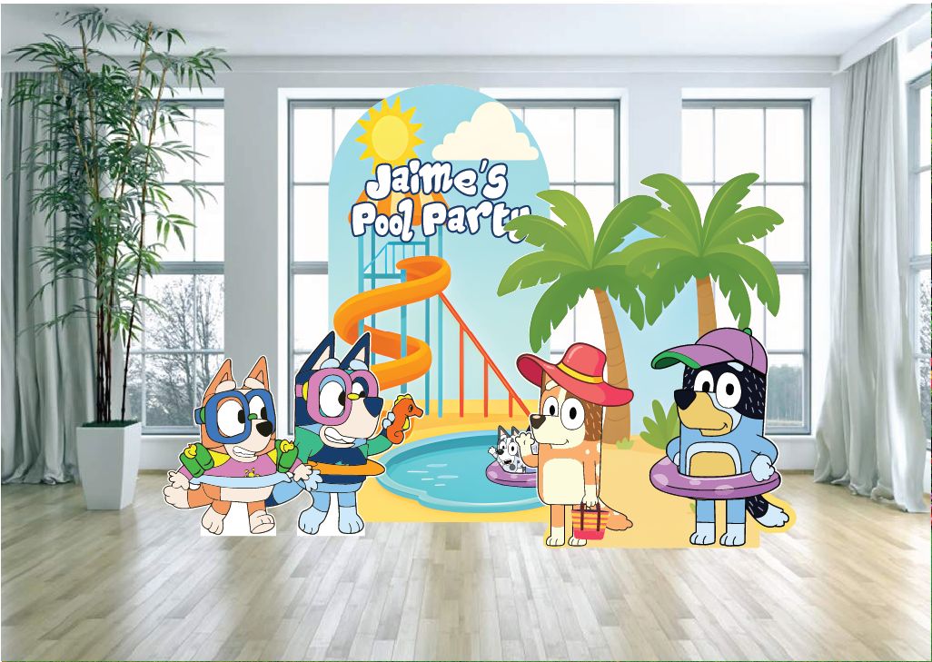 Bluey Pool Party Arch Backdrop