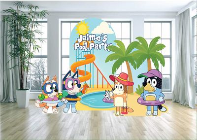 Bluey Pool Party Arch Backdrop