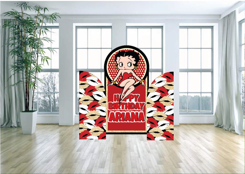 Betty Boop Birthday Party Arch Backdrop